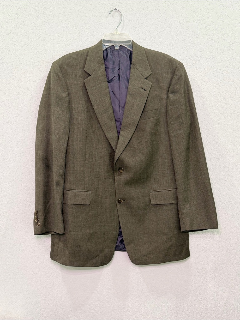Hart Schaffner Marx Olive Gray Two-Button Sport Coat